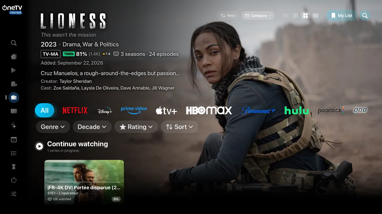Apple TV — Series worth your evening. Continue the episode you started on another screen.