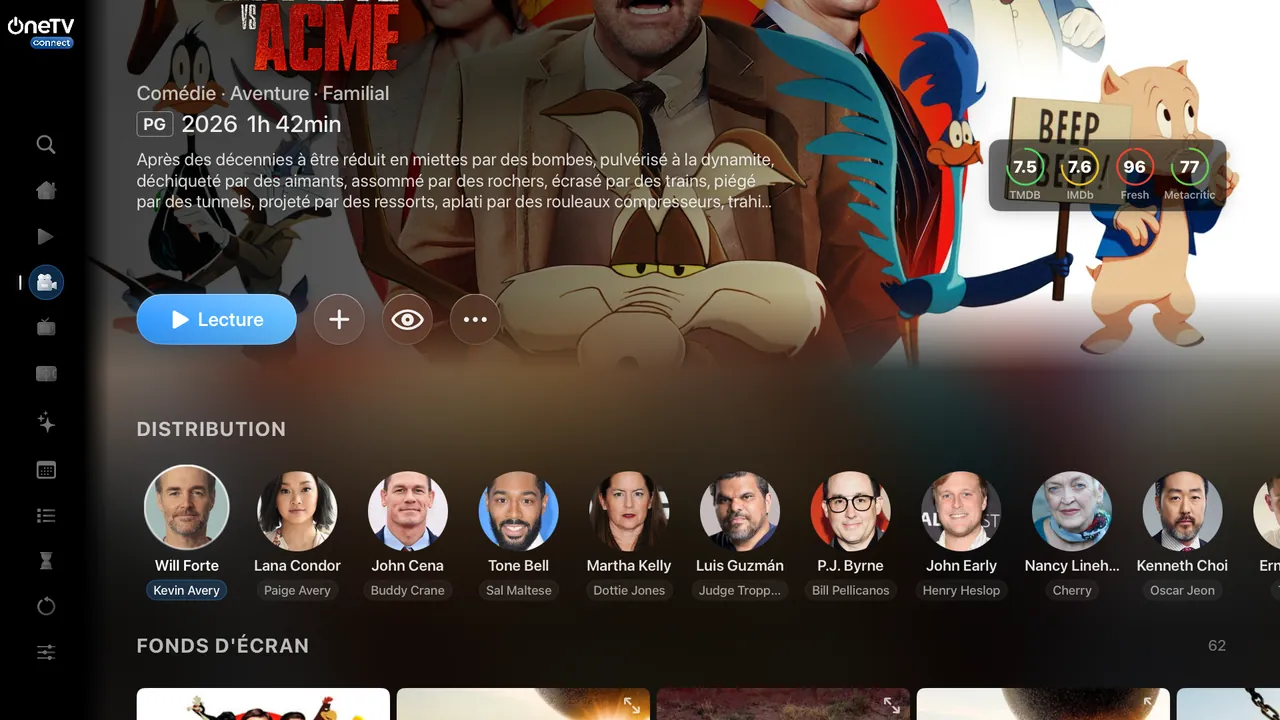 Apple TV — Le casting, en un geste. Chaque acteur mène à sa filmographie.