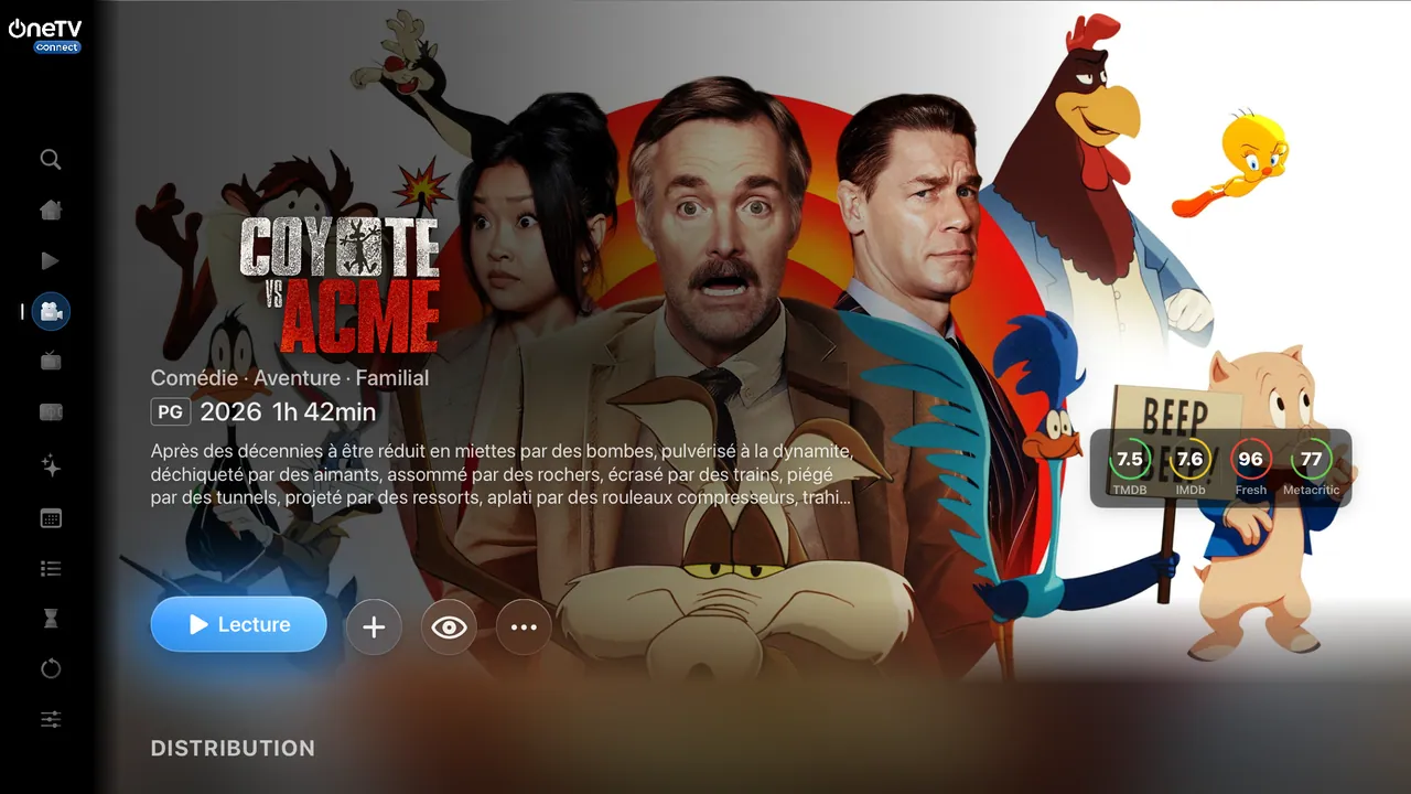 Apple TV — Une vraie fiche de film. Synopsis, notes TMDB, IMDb, Rotten Tomatoes et Metacritic.