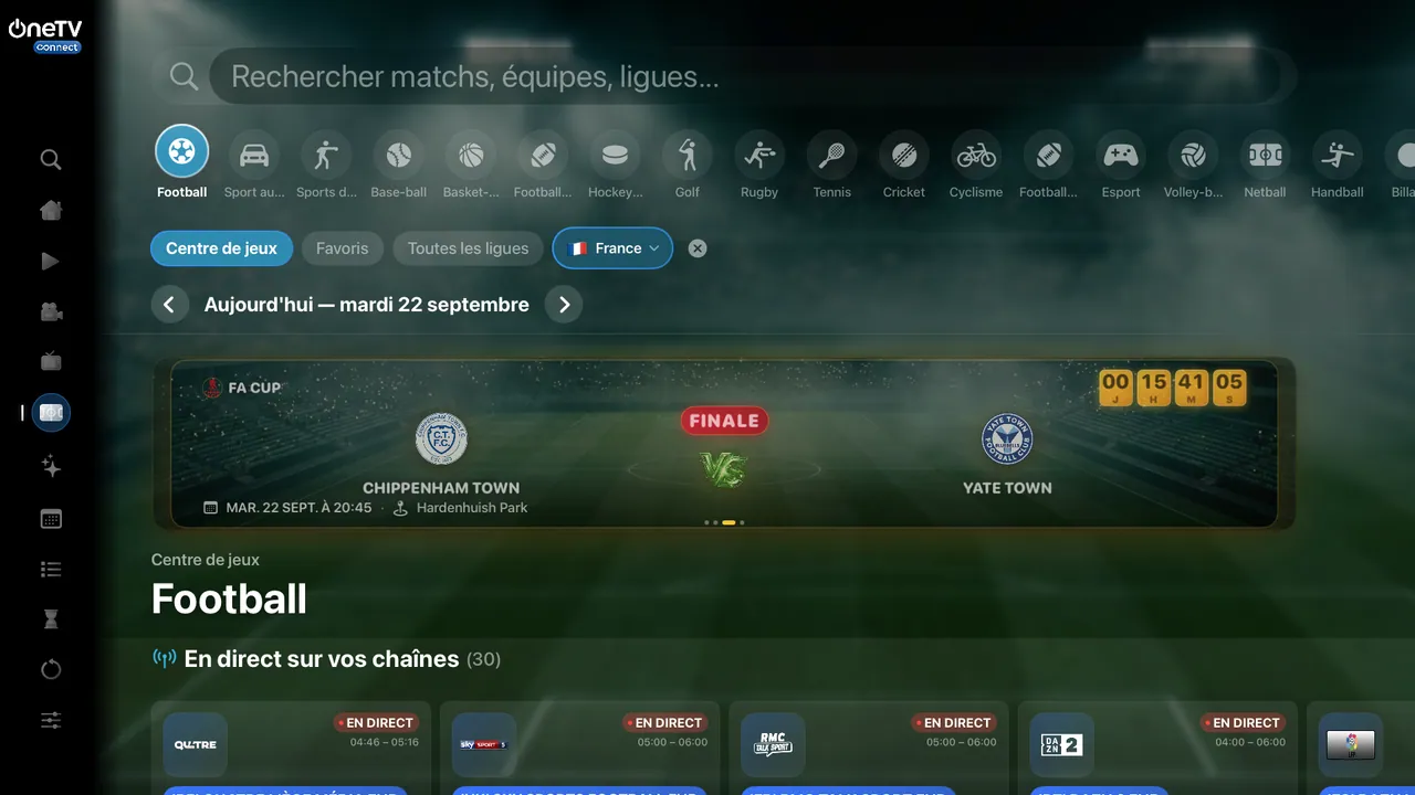 Le Sport Center sur Apple TV