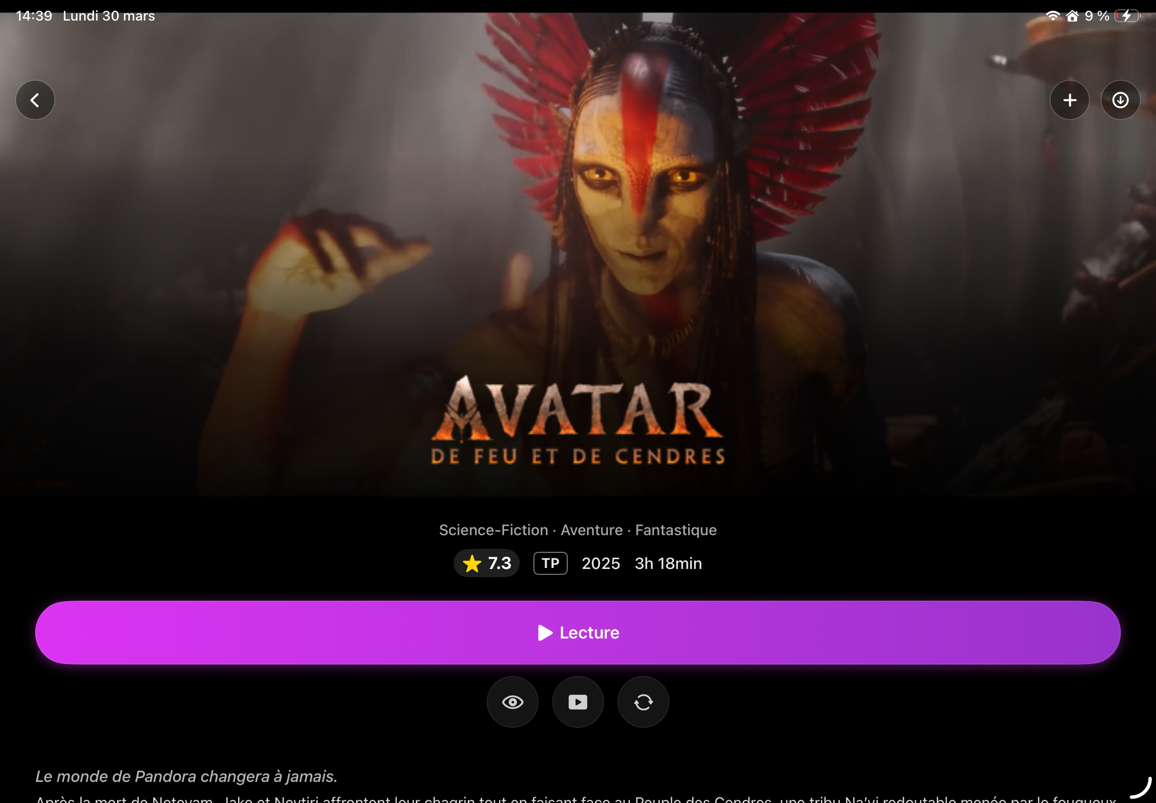 iPad movie detail Avatar