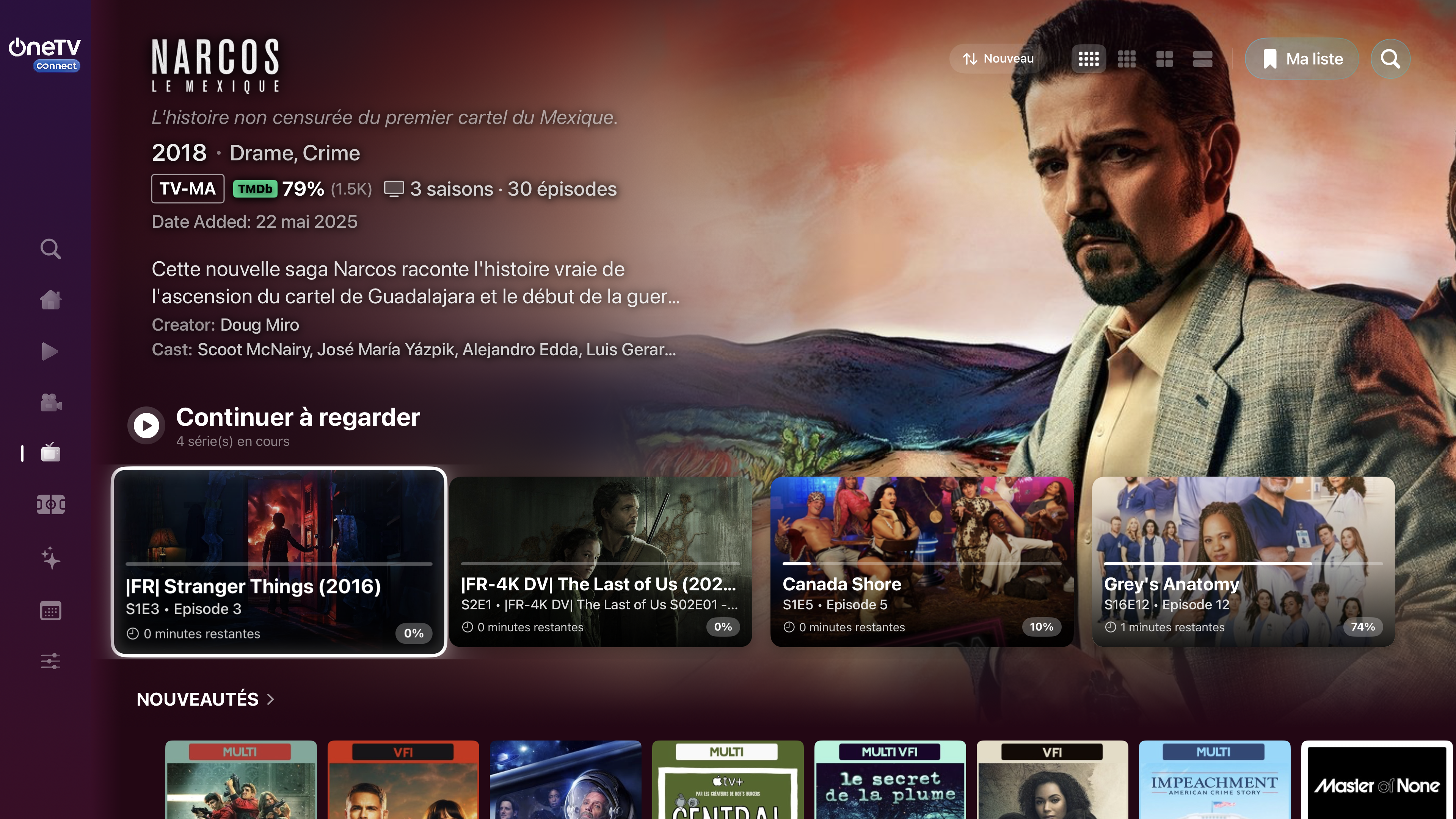 tvOS series browse page