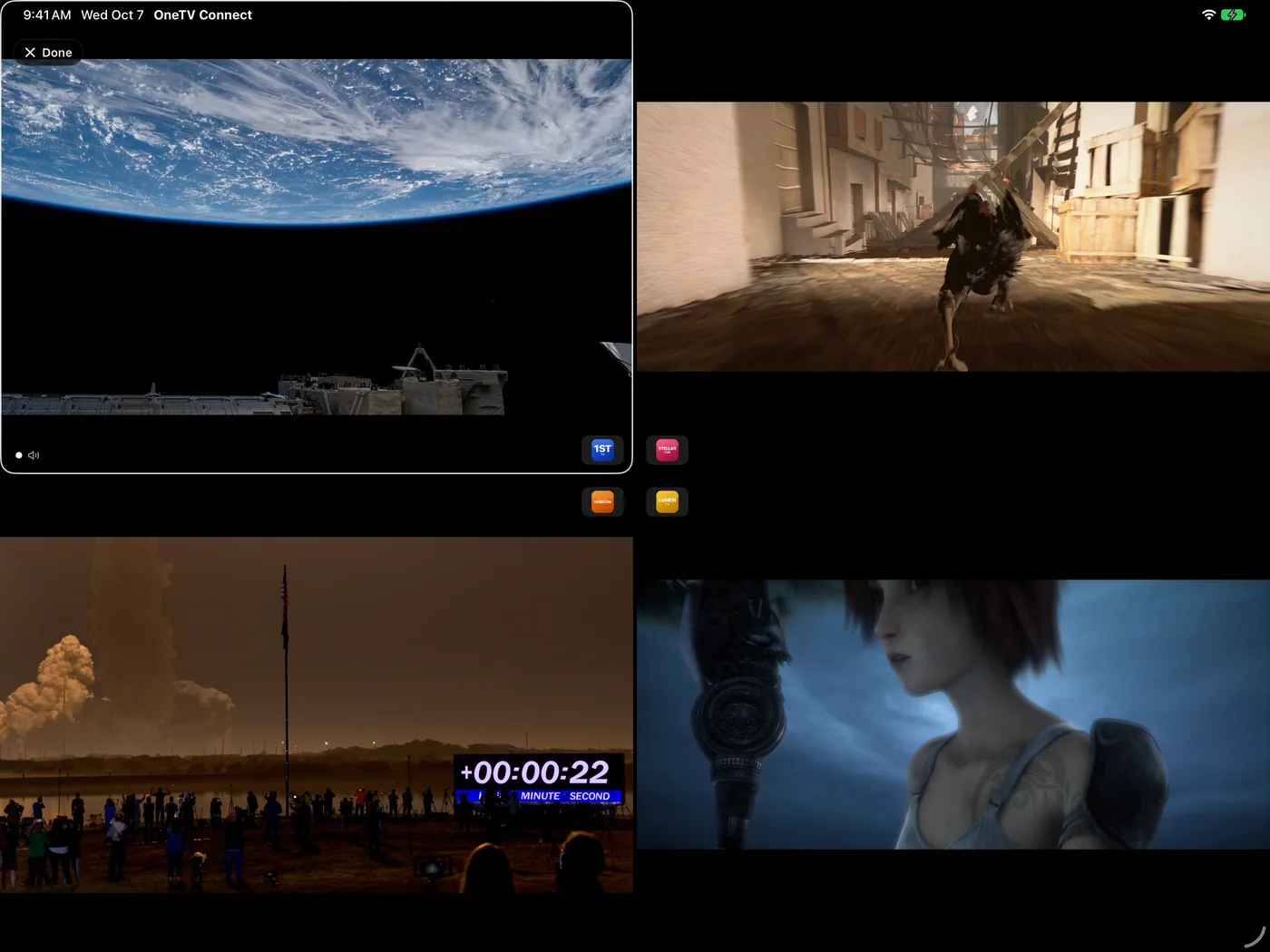 Four channels at once on iPad