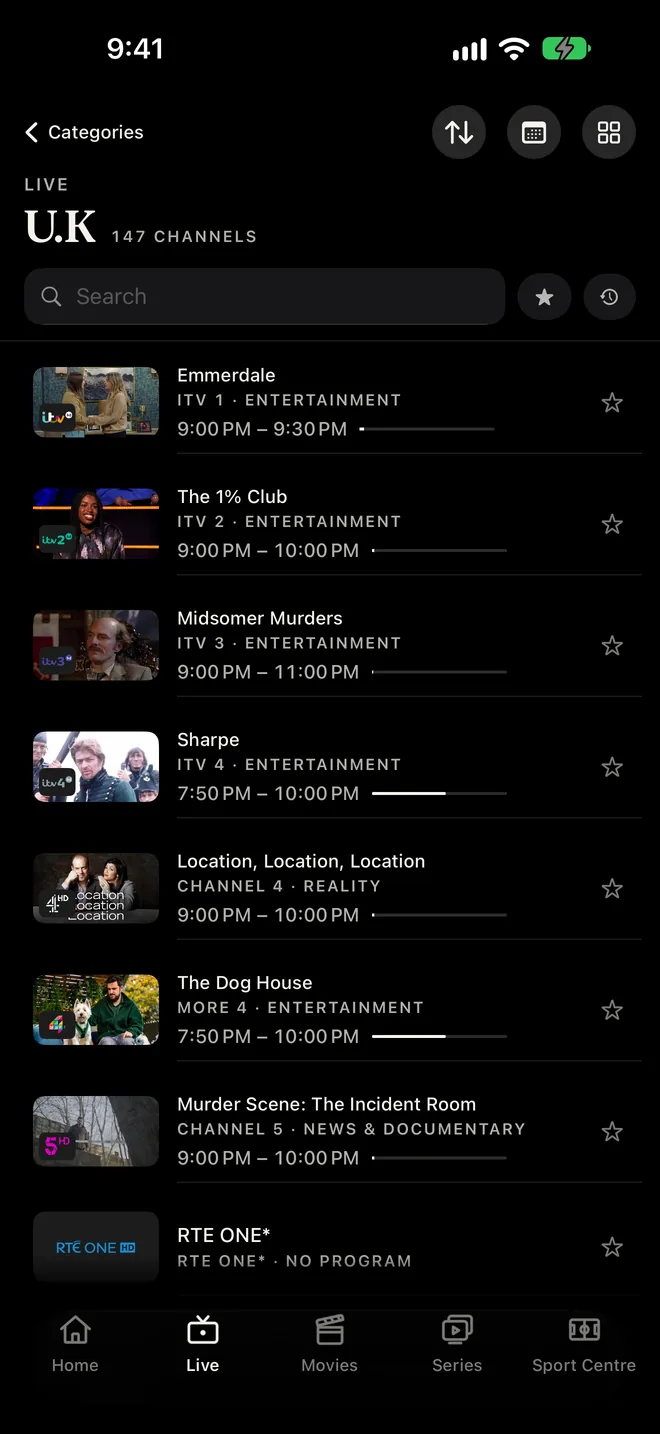 Live TV on iPhone