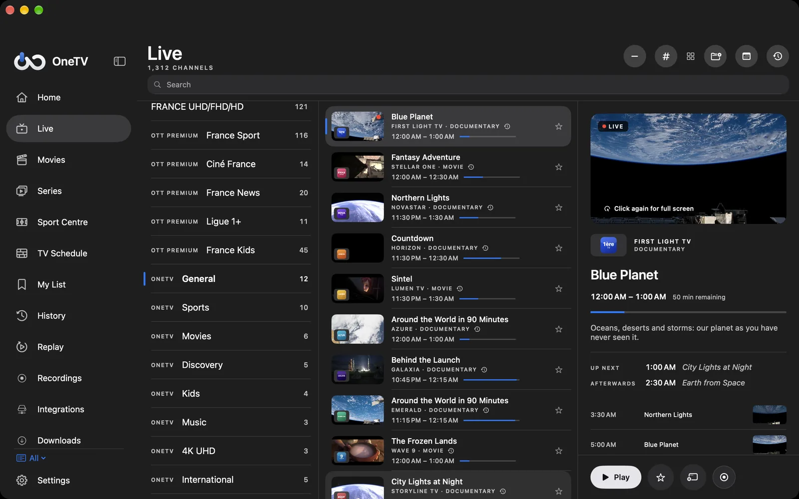 OneTV Connect on Mac
