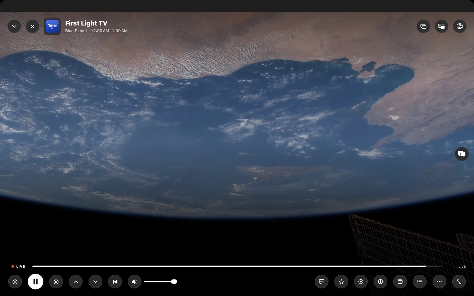 The live player on Mac
