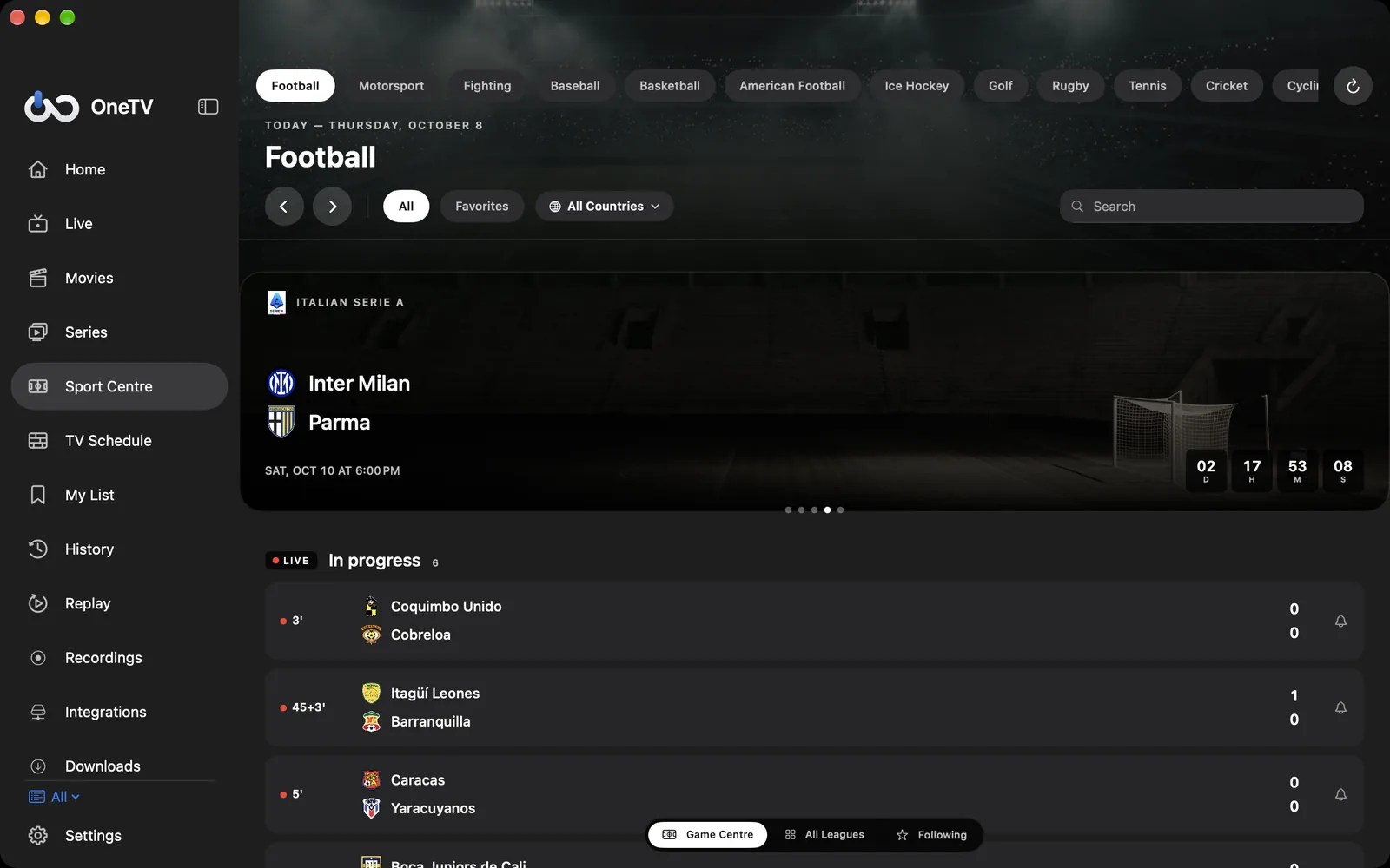 Sport Center on Mac