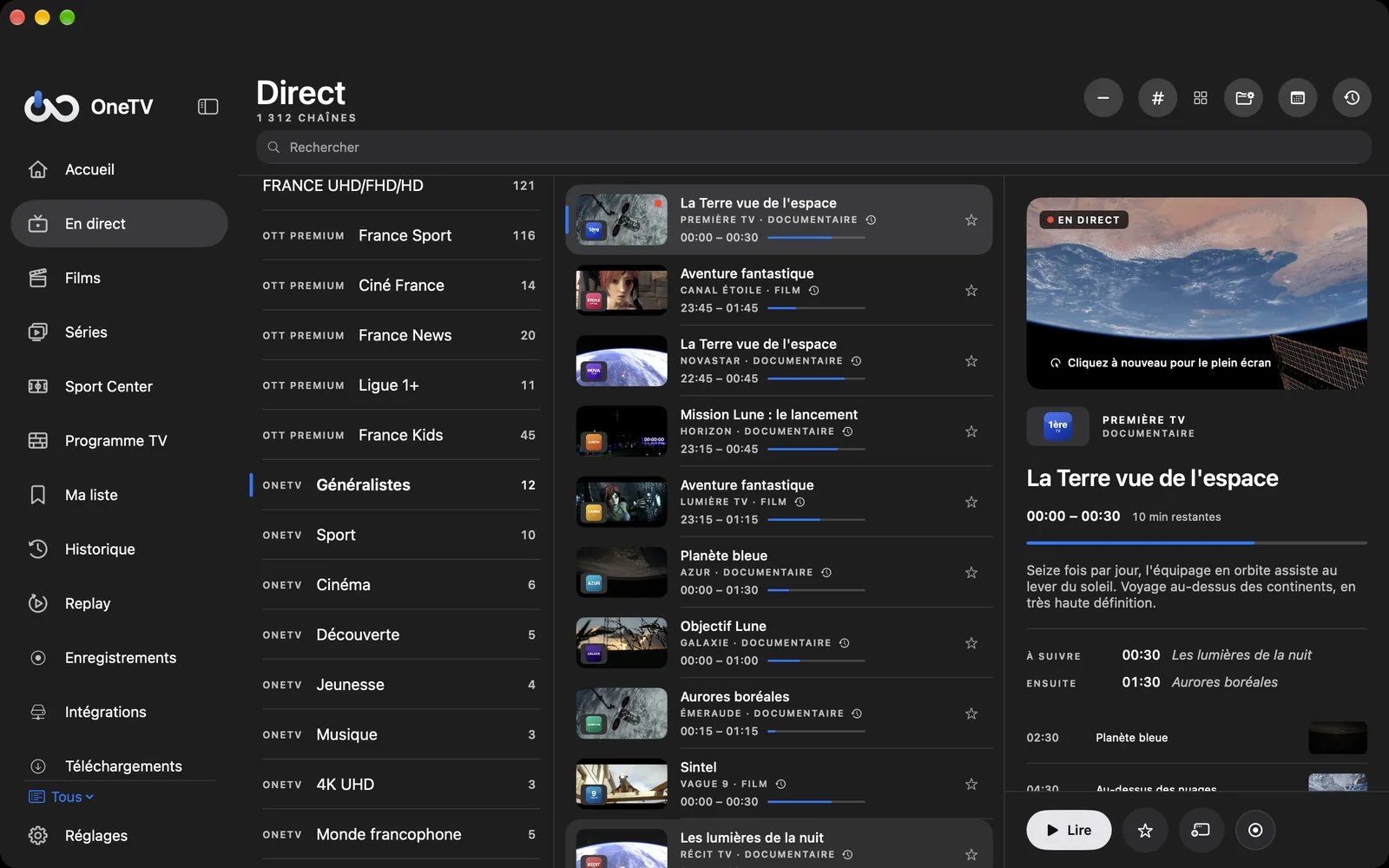 Le direct sur Mac