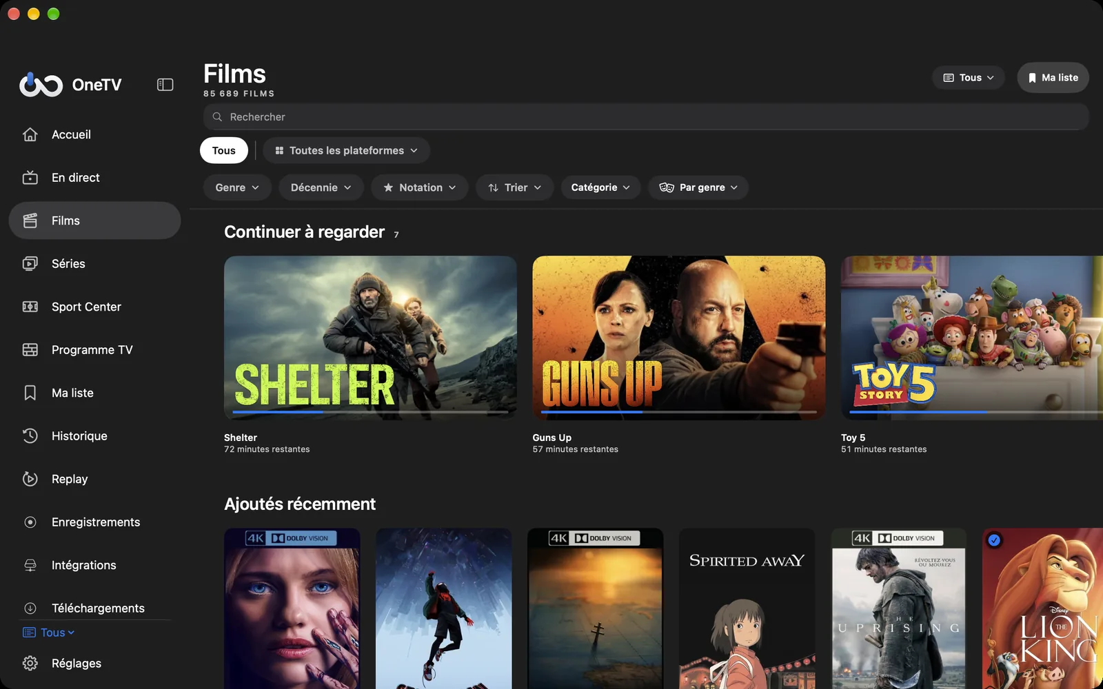 Les films sur Mac