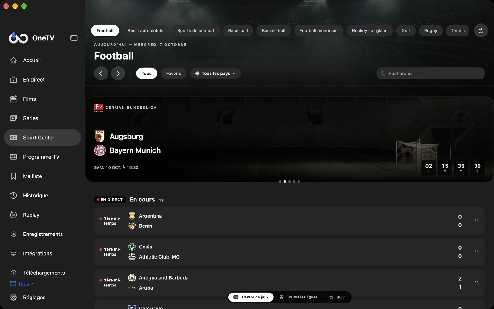 Sport Center sur Mac